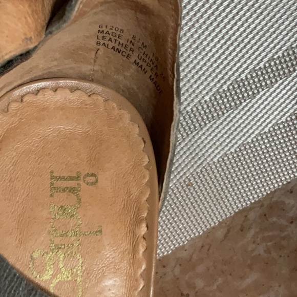 Dark gray leather woven wedge Sandal - Picture 7 of 7